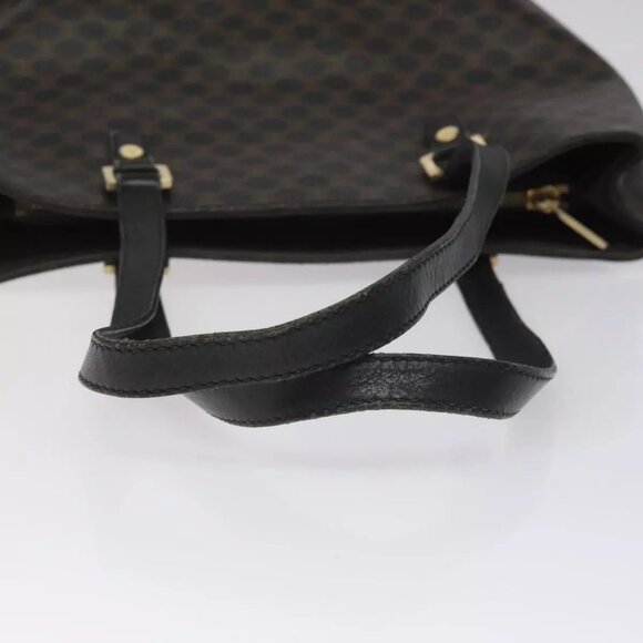 CELINE Macadam Canvas Tote Bag PVC Leather Black Auth BD844 - Picture 9 of 16